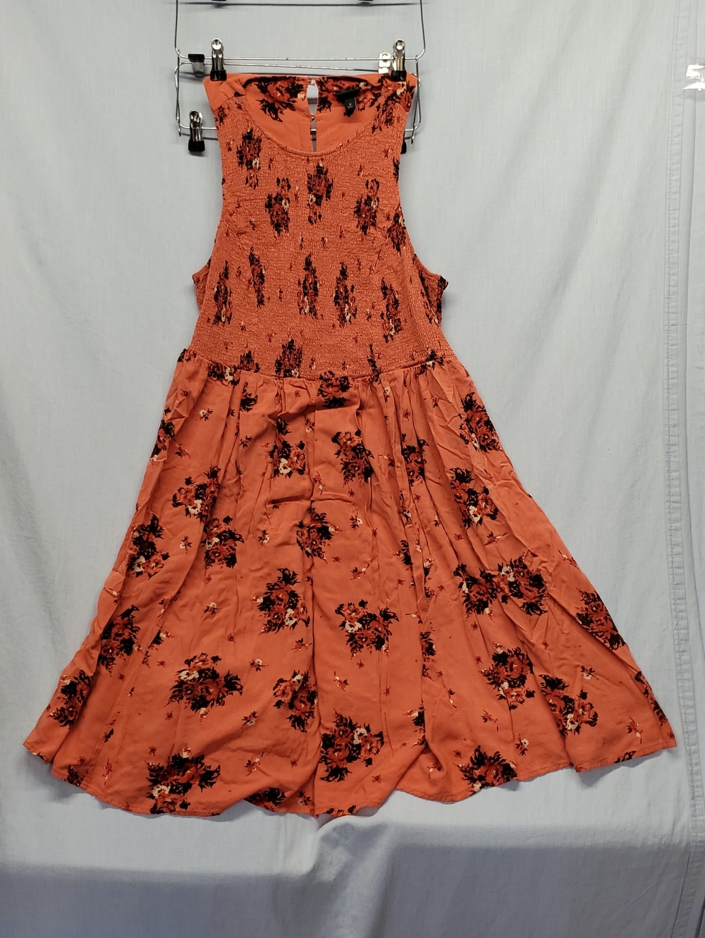 torrid Rust Orange Floral Smocked Maxi Dress #430